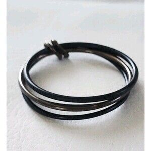 STERLING RUBBER BANGLE BRACELET  MODERNIST MODERN